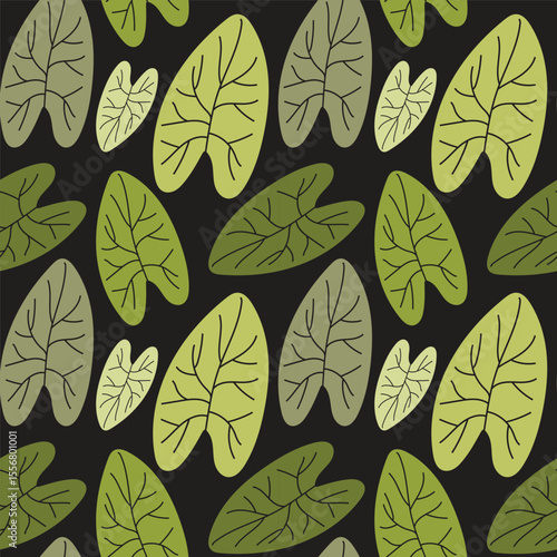 vector colorful leaves pattern design, seamless pattern of leaves