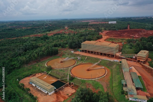 Construction site and aluminum bauxite mining plant