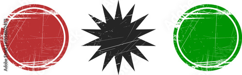 Grunge vector shapes circle and burst design elements for graphic design and creative projects one hundred char vector illustration