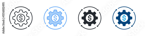 Money Flow Icon Set Multiple Style. Designed In Outline, Blue, Glyph, Dual Tone