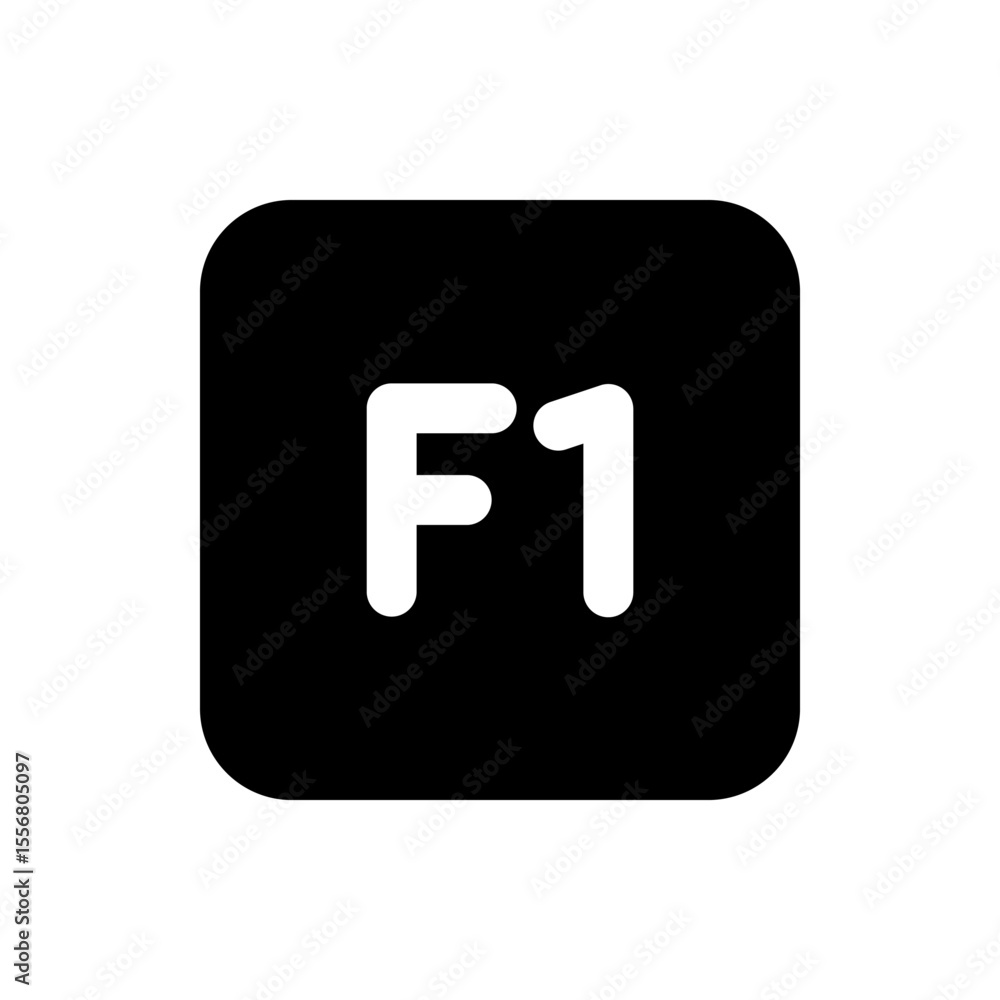 Illustration of a black rounded square containing the white letters f and one, creating a simple graphic icon Illustration of a black rounded square containing the white letters f and one, creating a simple graphic icon
