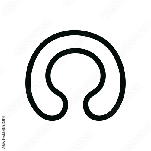 Simple Outline Open Circle Geometric Shape Graphic Design Element
