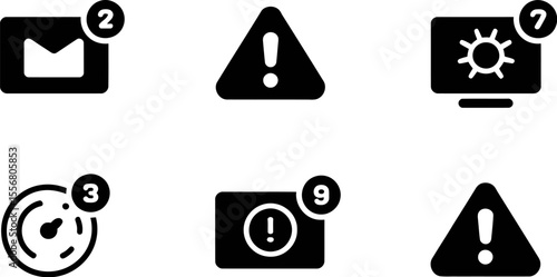 Vector icons set of notification alerts and messages for ui design email warning and error signs app vector illustration