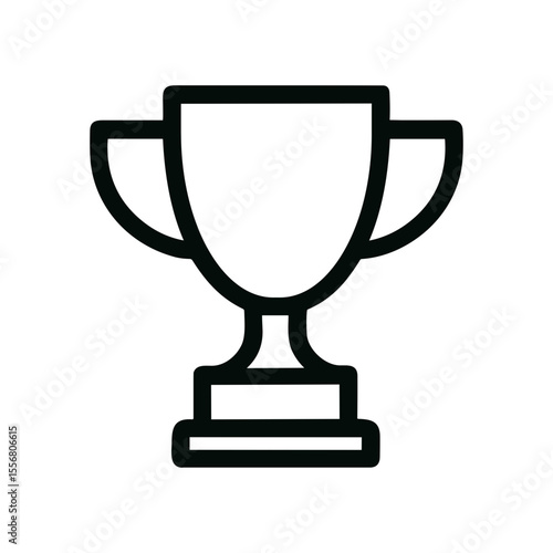 Simple Line Drawing Trophy Cup for Winning Championship Award Icon
