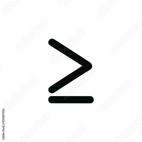 Simple Line Style Greater Than or Equal To Symbol Shape Icon