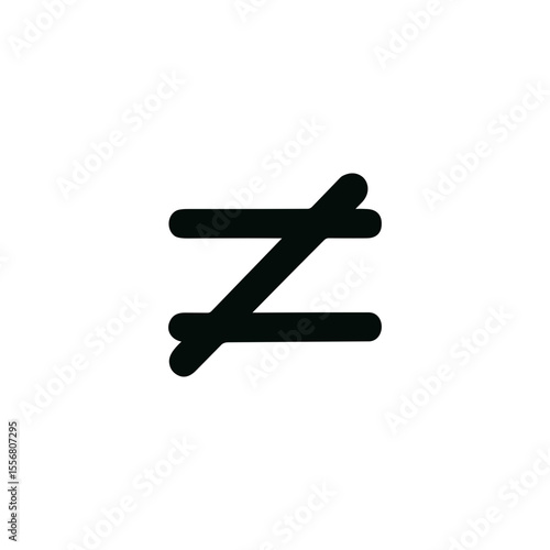 Simple Line Style Not Equal Sign Shape Graphic Element