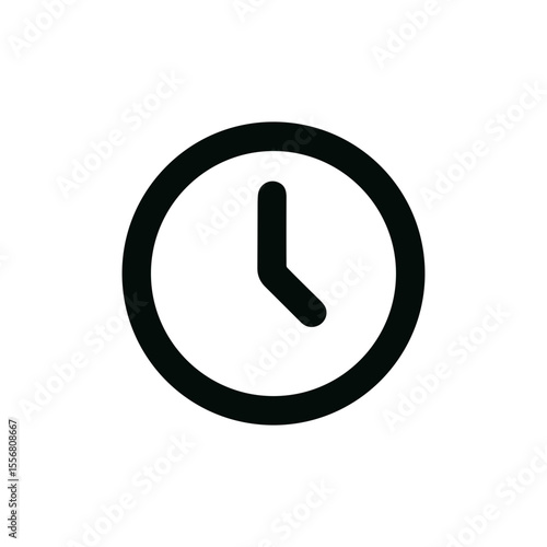 Simple Outline Time Clock Icon Showing The Time Duration