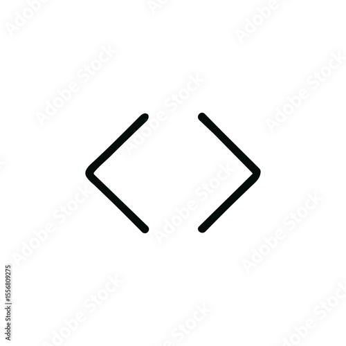 Minimalist Line Style Angle Bracket Arrow Direction Sign Symbol Icon