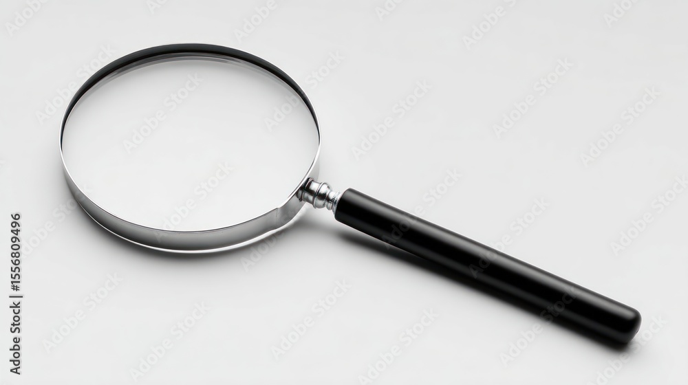 Elegant Magnifying Glass on a Minimalistic Light Background Elegant Magnifying Glass on a Minimalistic Light Background