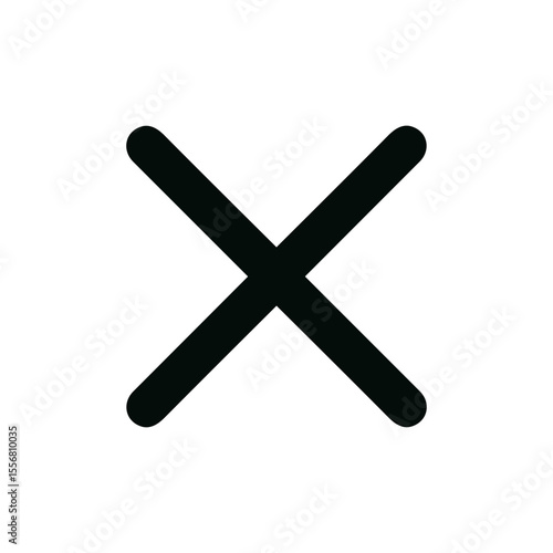 Simple Bold Cross Mark Line Icon Symbol Sign Shape Element