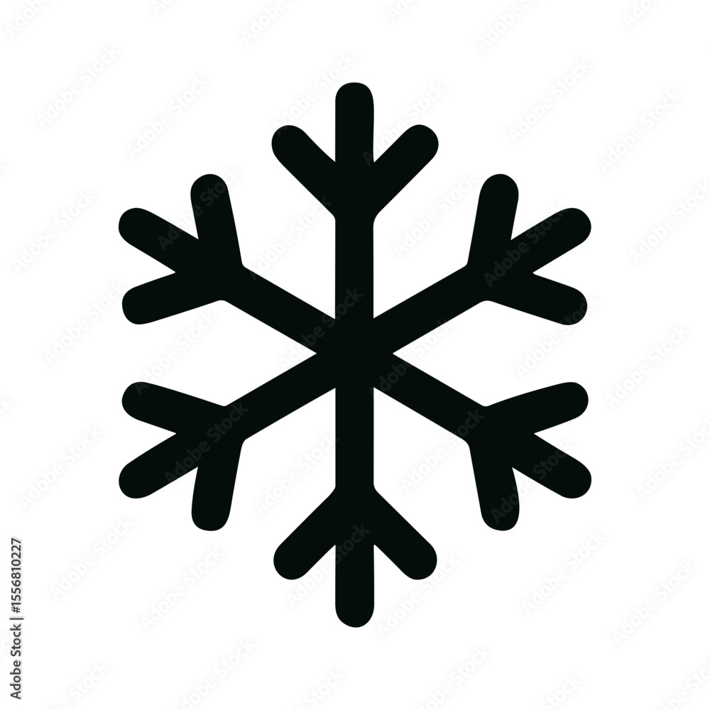 Minimalist Bold Line Snowflake Winter Season Weather Sign Icon Minimalist Bold Line Snowflake Winter Season Weather Sign Icon