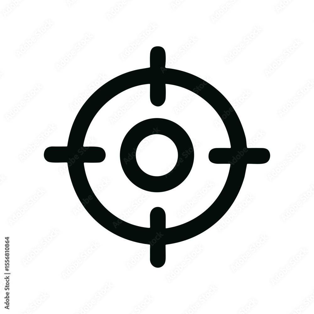 Fototapeta premium Outline Rounded Target Mark Thin Line Simple Sign Symbol Icon
