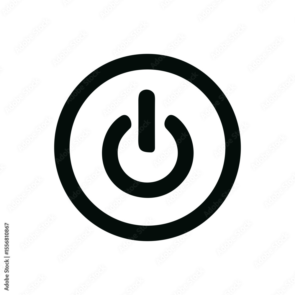 Minimalist Style Power Button On Off Symbol Sign Icon Minimalist Style Power Button On Off Symbol Sign Icon