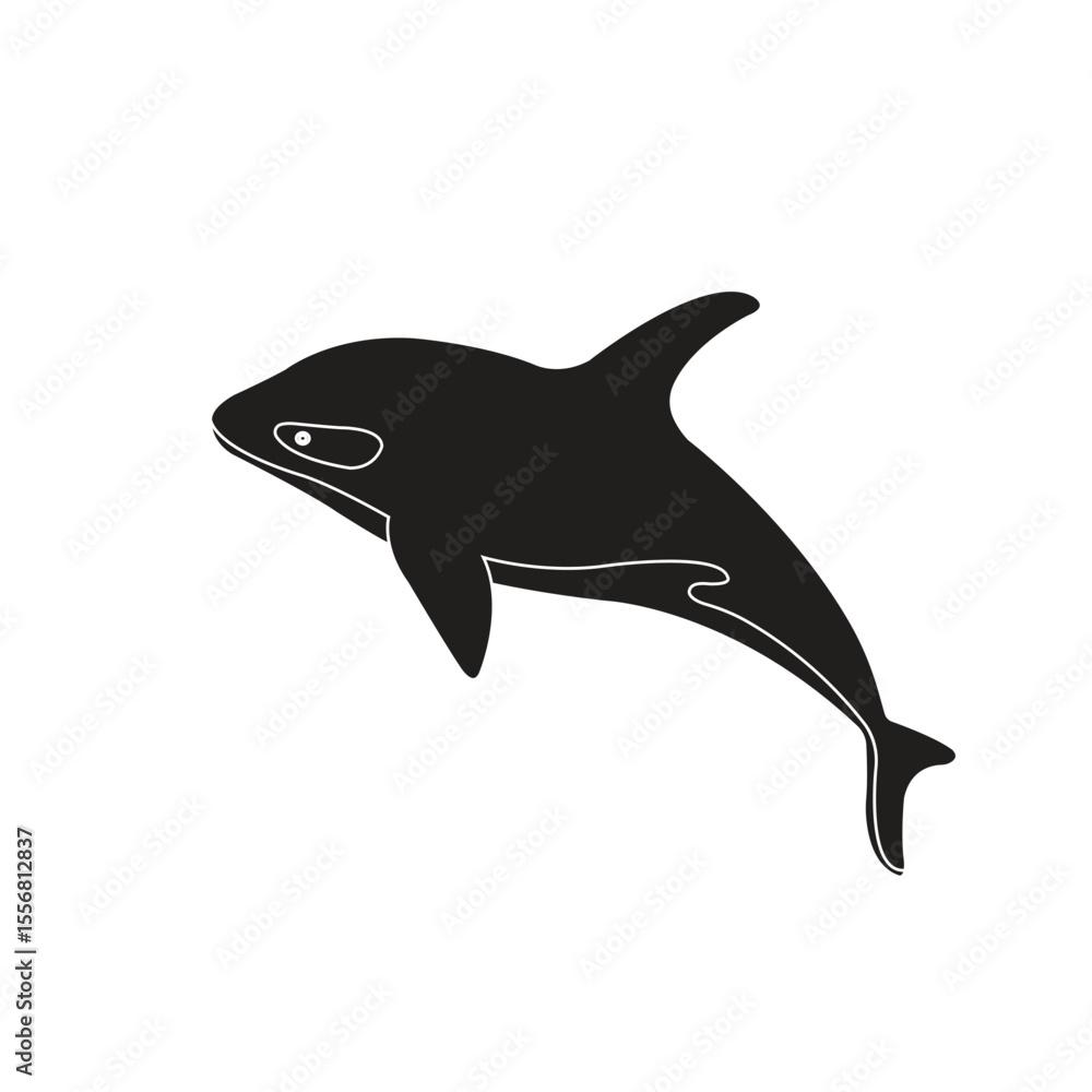 Obraz premium whale silhoutte vector art design illustration