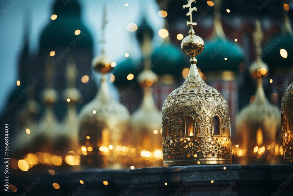 Obraz premium Close up of rustic church domes in peasant style, showcasing unique architectural features