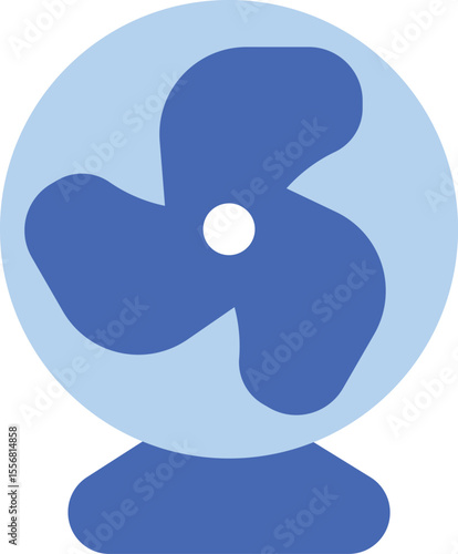 A simple vector illustration of an electric fan. Ideal for themes like summer, heatwaves, cooling, ventilation, household appliances, indoor climate, hot nights, or seasonal weather designs.