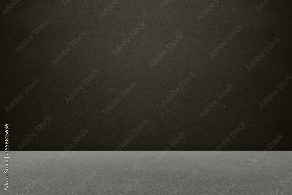 Fototapeta premium Dark brown textured wall is meeting smooth light gray floor in flat design interior junction