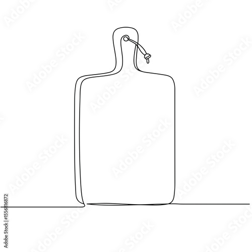 Continuous line drawing of minimalist kitchen chopping board  