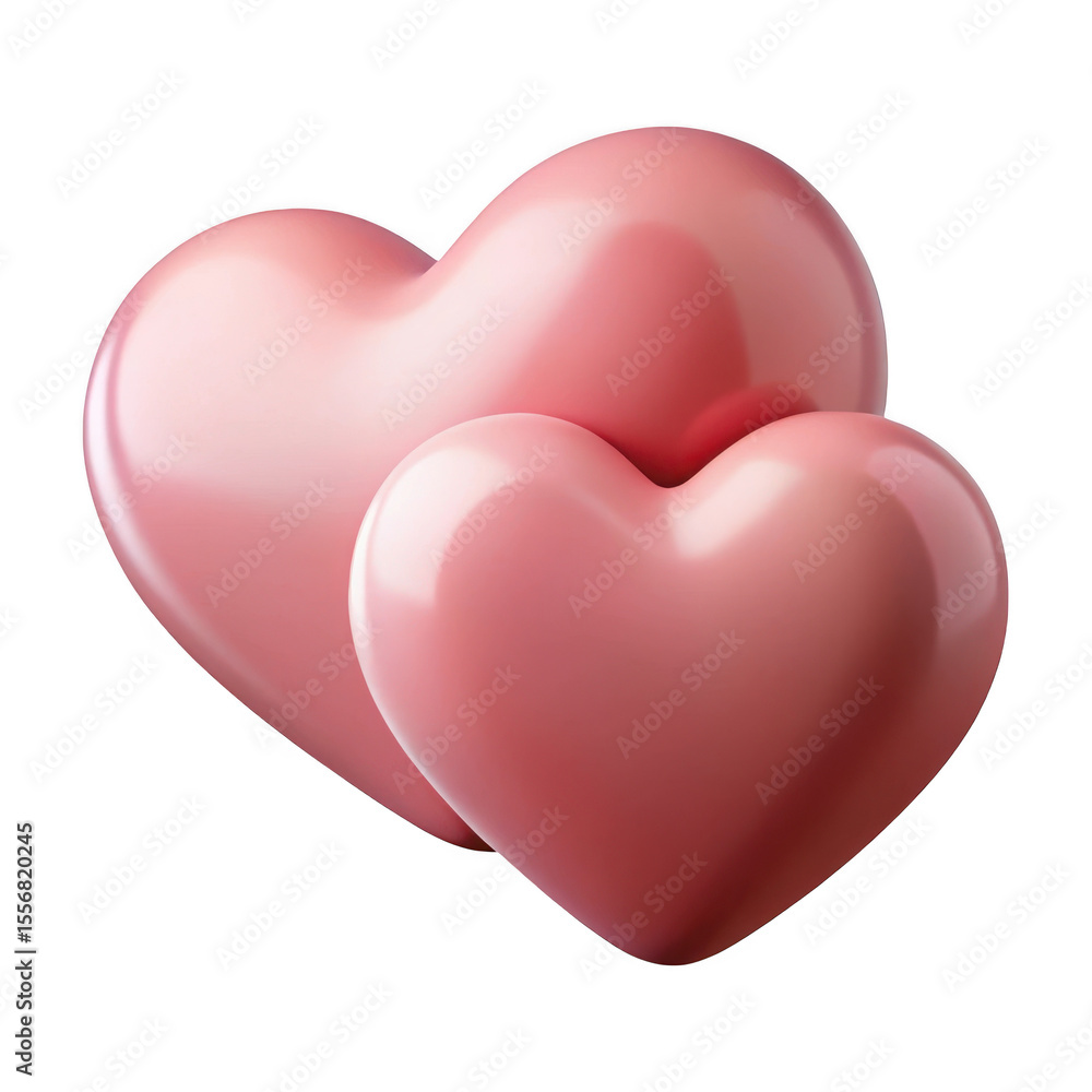 3d realistic pink hearts isolated on transparent background 3d realistic pink hearts isolated on transparent background
