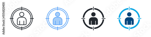 Head Hunting Icon Set Multiple Style. Designed In Outline, Blue, Glyph, Dual Tone