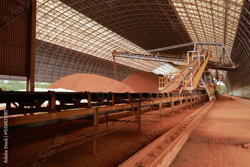 Obraz na płótnie Aluminum bauxite mining site and plant