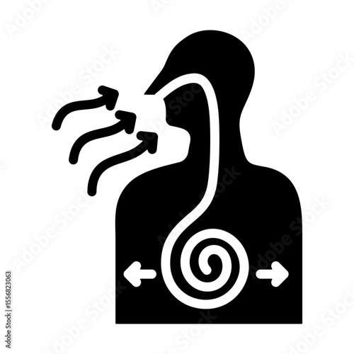 Diaphragmatic Breathing Icon