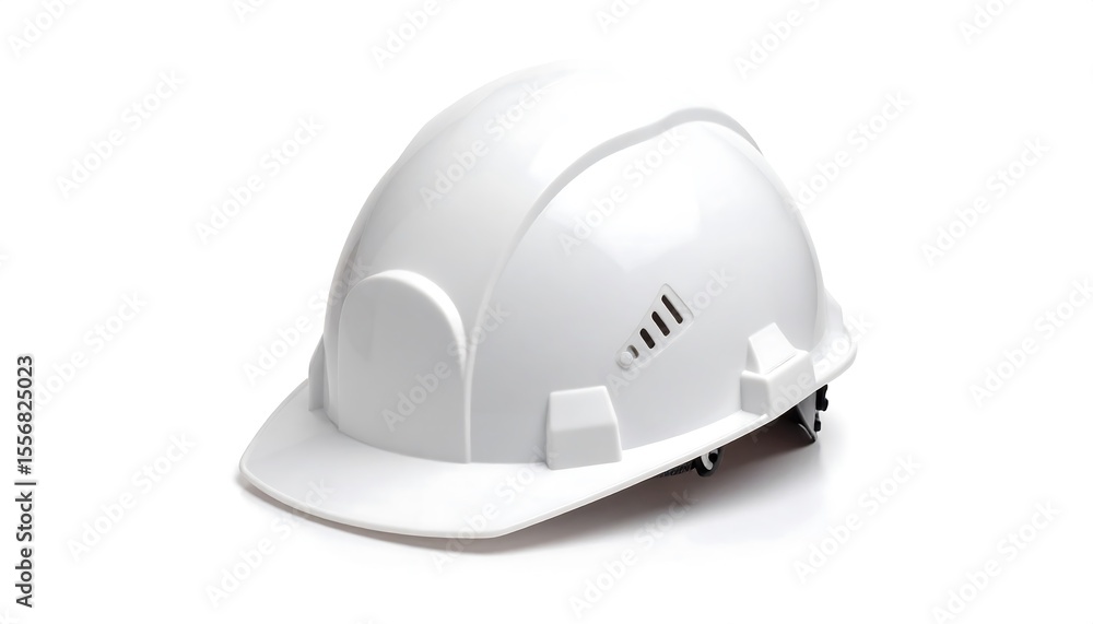 Fototapeta premium White safety helmet on white background