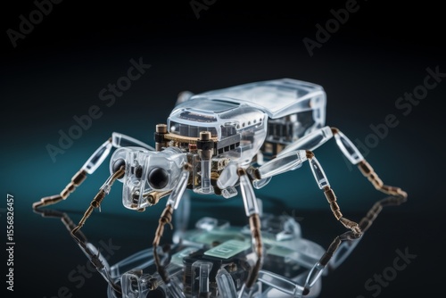 Minimalist robotic ant design showcased on a simple background for modern aesthetic appeal