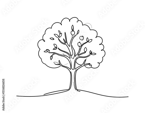 Single-line drawing of a tree (1)