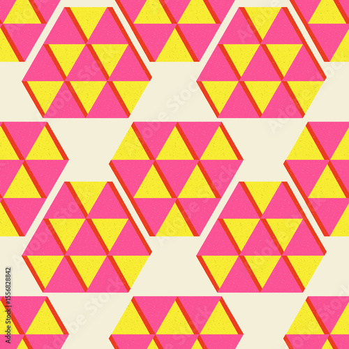 Retro risograph style seamless pattern
