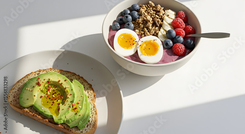 Healthy Breakfast Bowl and Avocado Toast A Delicious and Nutritious Start to Your Day