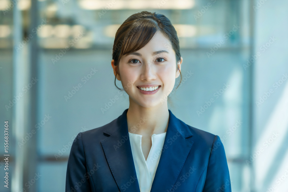笑顔の若い日本人ビジネスウーマン Generative AI 笑顔の若い日本人ビジネスウーマン Generative AI