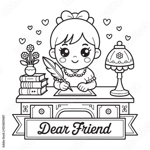 Girl Moments: Cute & Comfy” Coloring Page, Girl Moments Cute & Comfy Coloring Book Pages , Line art, Easy bold coloring page, Coloring page, Cute kawaii girl coloring page, Comfy life, Cozy moment