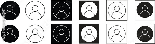 Avatar, user profile and person icon set. Gender-neutral silhouette outline designs. Human permission sign vectors business concept. Ideal for social media, screensavers and profile picture templates.