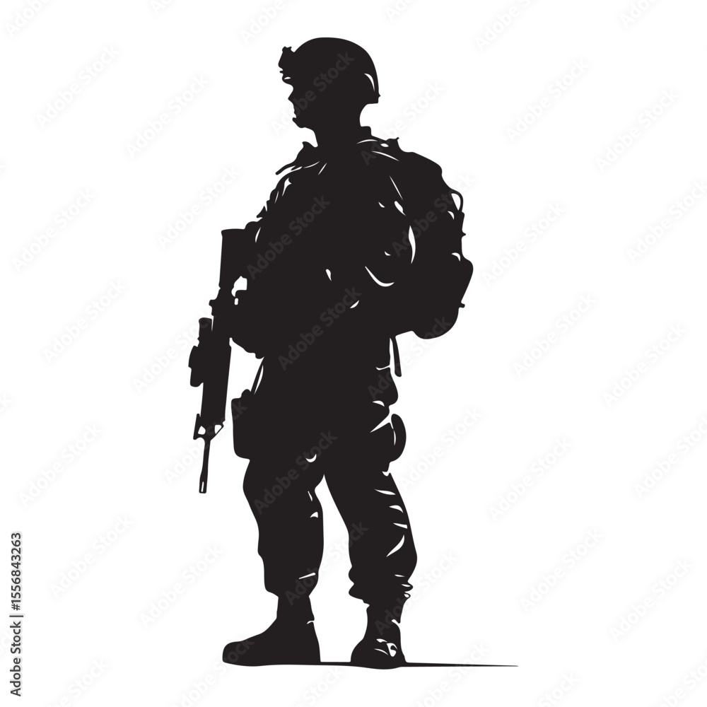 Fototapeta premium Male army soldier silhouette