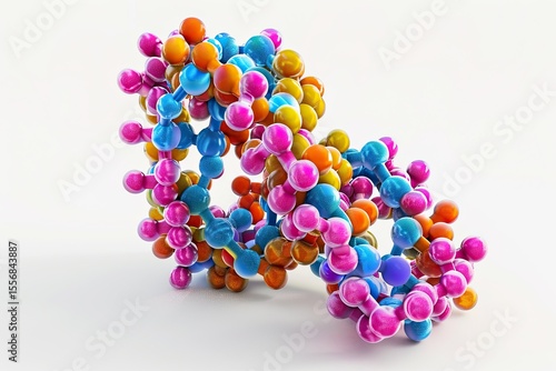 3D render of peptide chain, realistic folding, scientific medical concept