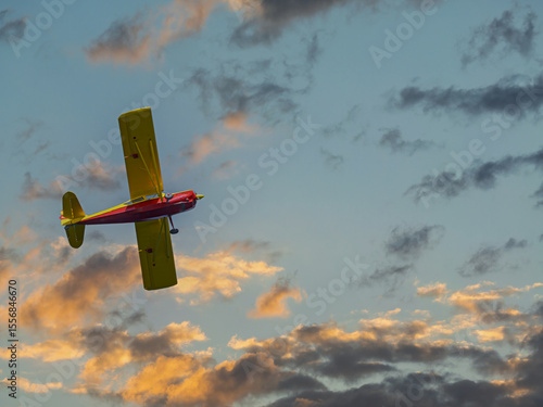 Cessna 140 Lifts Off Into The Sunset