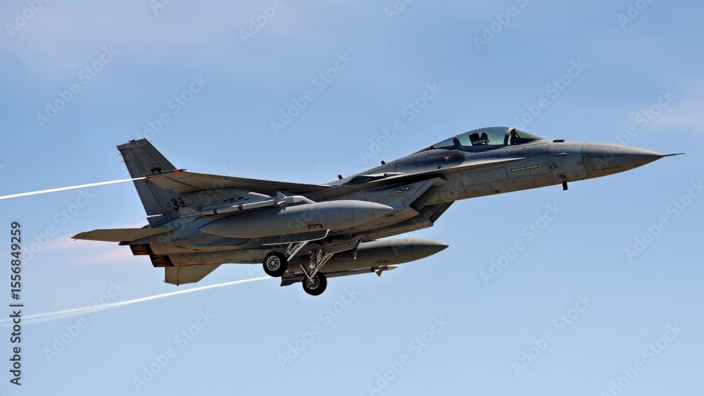 Fighter Jet Cruising Through Sky in Flight with Sleek Design and Military Appearance Fighter Jet Cruising Through Sky in Flight with Sleek Design and Military Appearance
