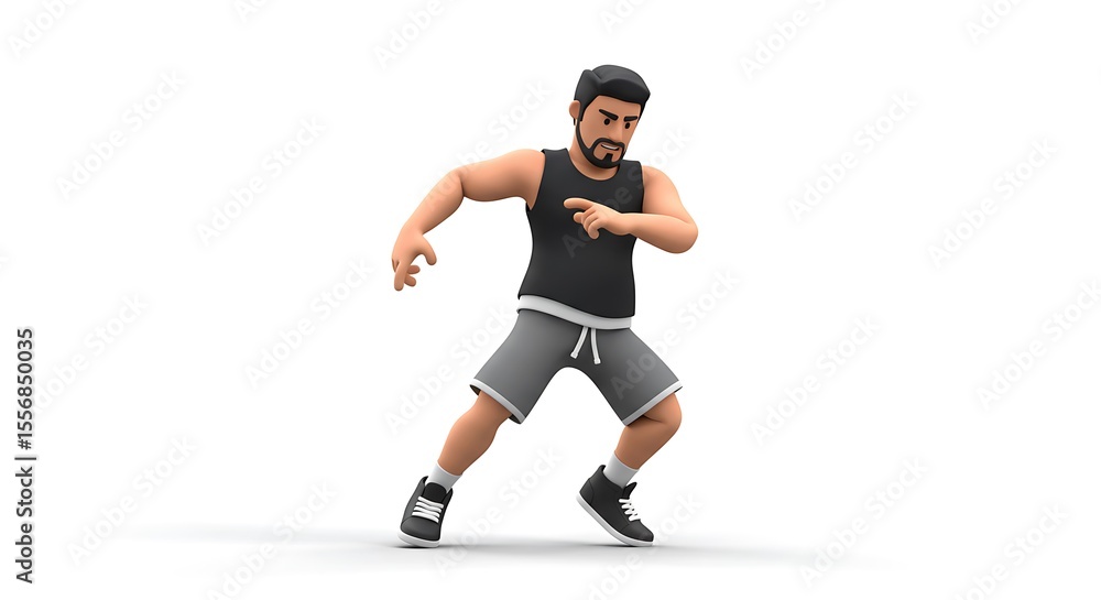 Fototapeta premium 3d character dancing pose, white background