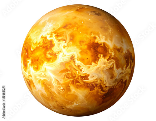 Fototapeta Naklejka Na Ścianę i Meble -   Realistic Textured Planet Venus with Cloudy Atmosphere, isolated on transparent background PNG