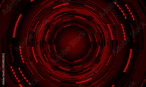 Abstract data security red circuit board technology connected lines electronics elements computer motherboard chip processor semiconductor digital on white background vector