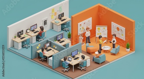 3d, the state of office people while working