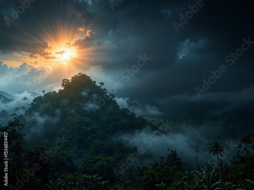 Wallpaper Mural Foggy Amazonian Pyramid Landscape Torontodigital.ca