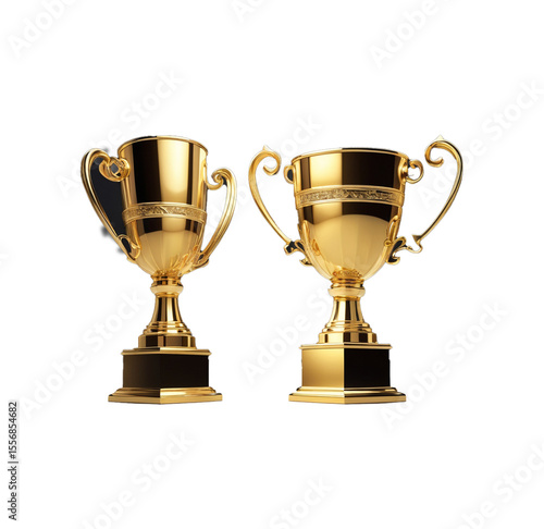 gold trophy cup isolated