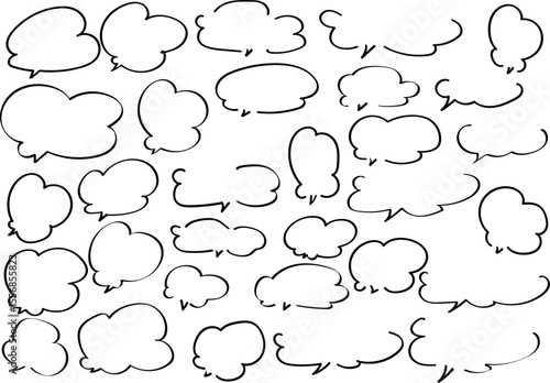 楽しいモコモコのフキダシセット