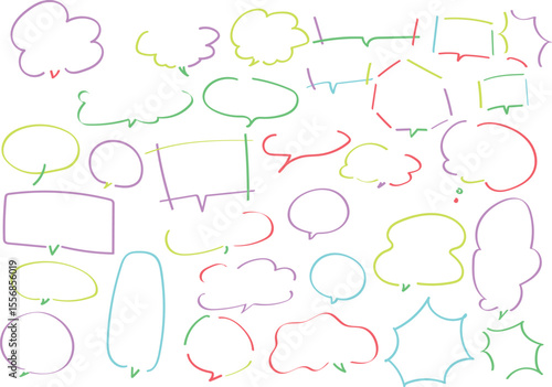 いろいろな手書きフキダシセット　カラー