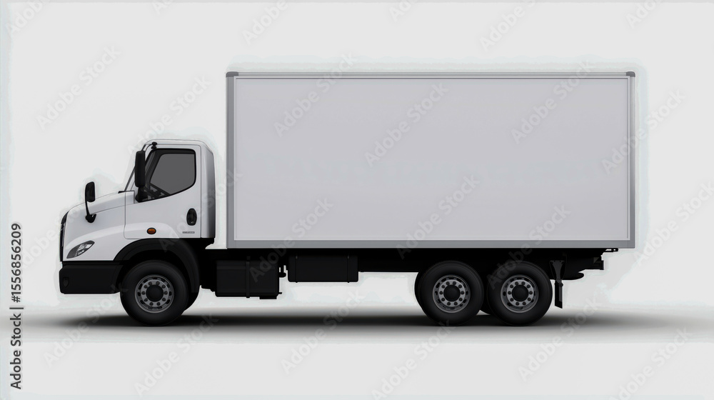 Photo of a white box truck with blank side panels for advertising on an isolated background, ready to be used as the main subject in your advertisement. Photo of a white box truck with blank side panels for advertising on an isolated background, ready to be used as the main subject in your advertisement.