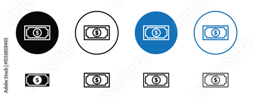 set of colored pixel perfect Money icon 1 unexanded, 1 silhouette. Money icon illustrating finance, wealth, and economic transactions.