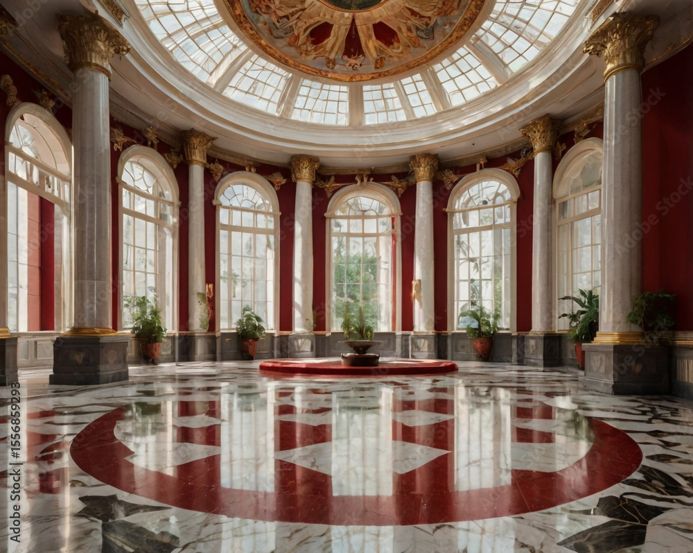 Obraz premium Grand Rotunda Interior With Ornate Dome classical