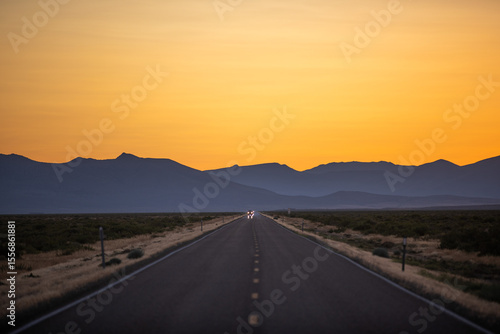road to the mountains in Nevada